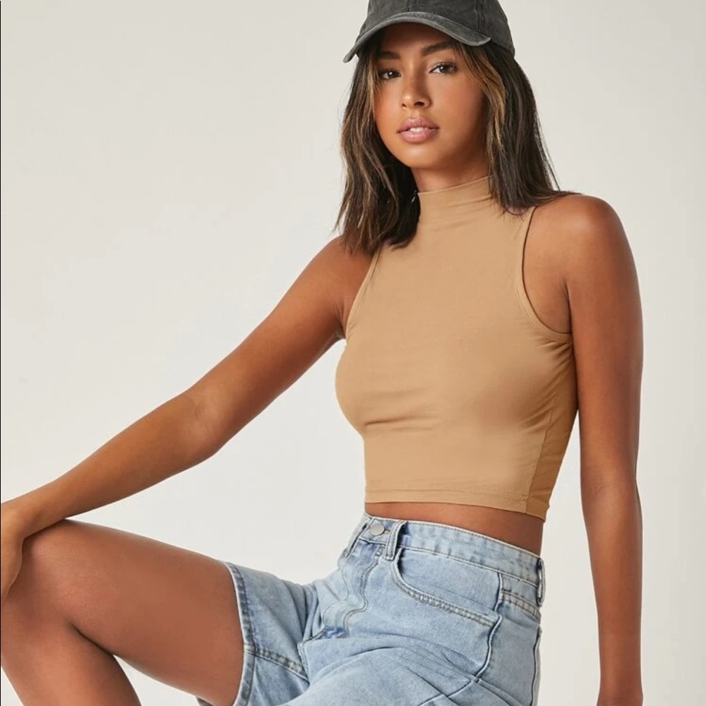 Minimalist 90s crop top tank mockneck Racerback - Picture 15 of 15